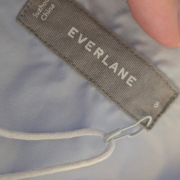 Everlane Women's The Clean Cotton Twist-Back Fit & Flare Dress Blue Size 8 - Picture 7 of 10